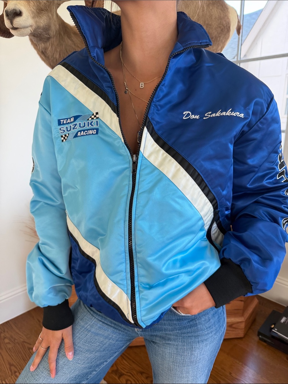 Vintage Suzuki Racing Bomber Jacket size L